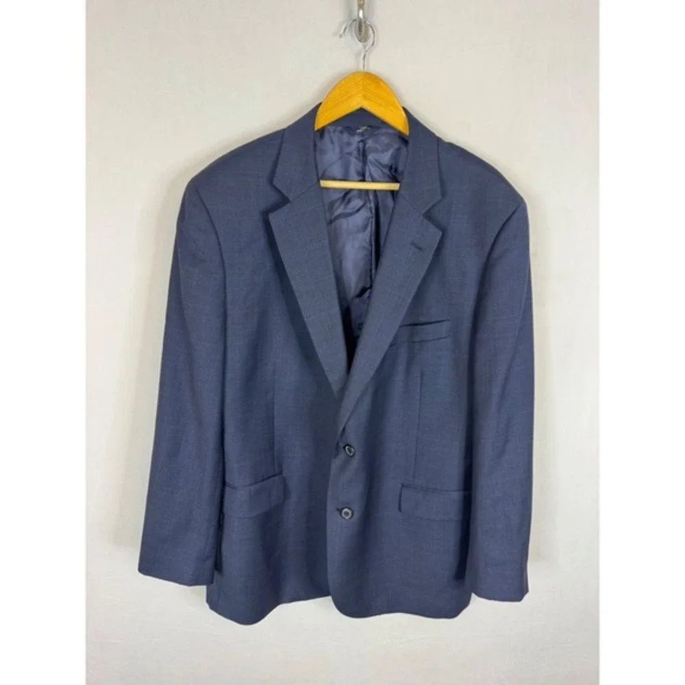 Brooks Brothers 346 Madison Fit Suit Navy Blue 48R Mens‎ Wool 36X30